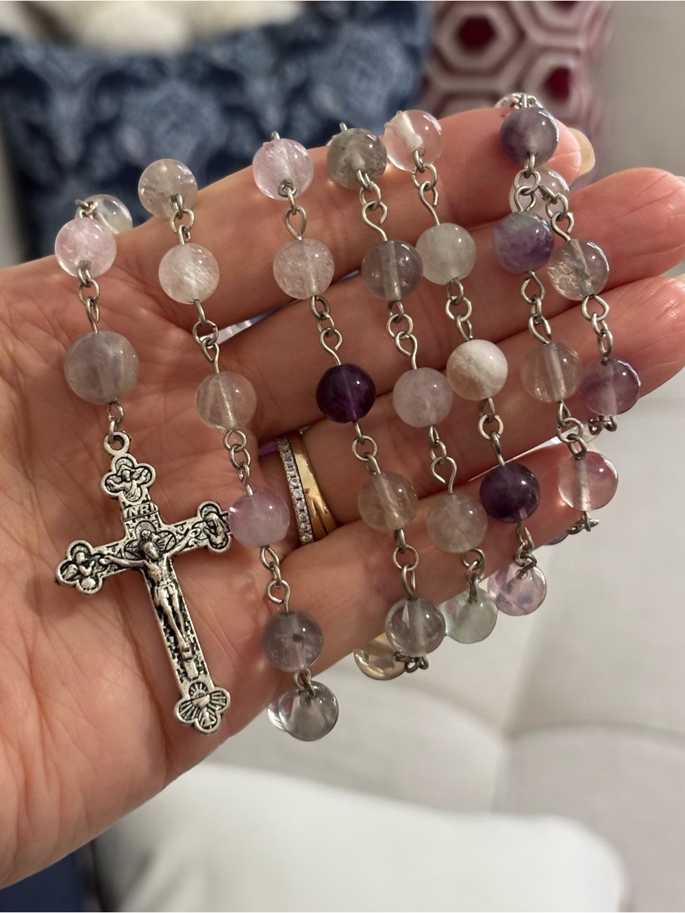 ๐ฟ Flourite Gemstone Bead Rosary - Picture 3 of 3